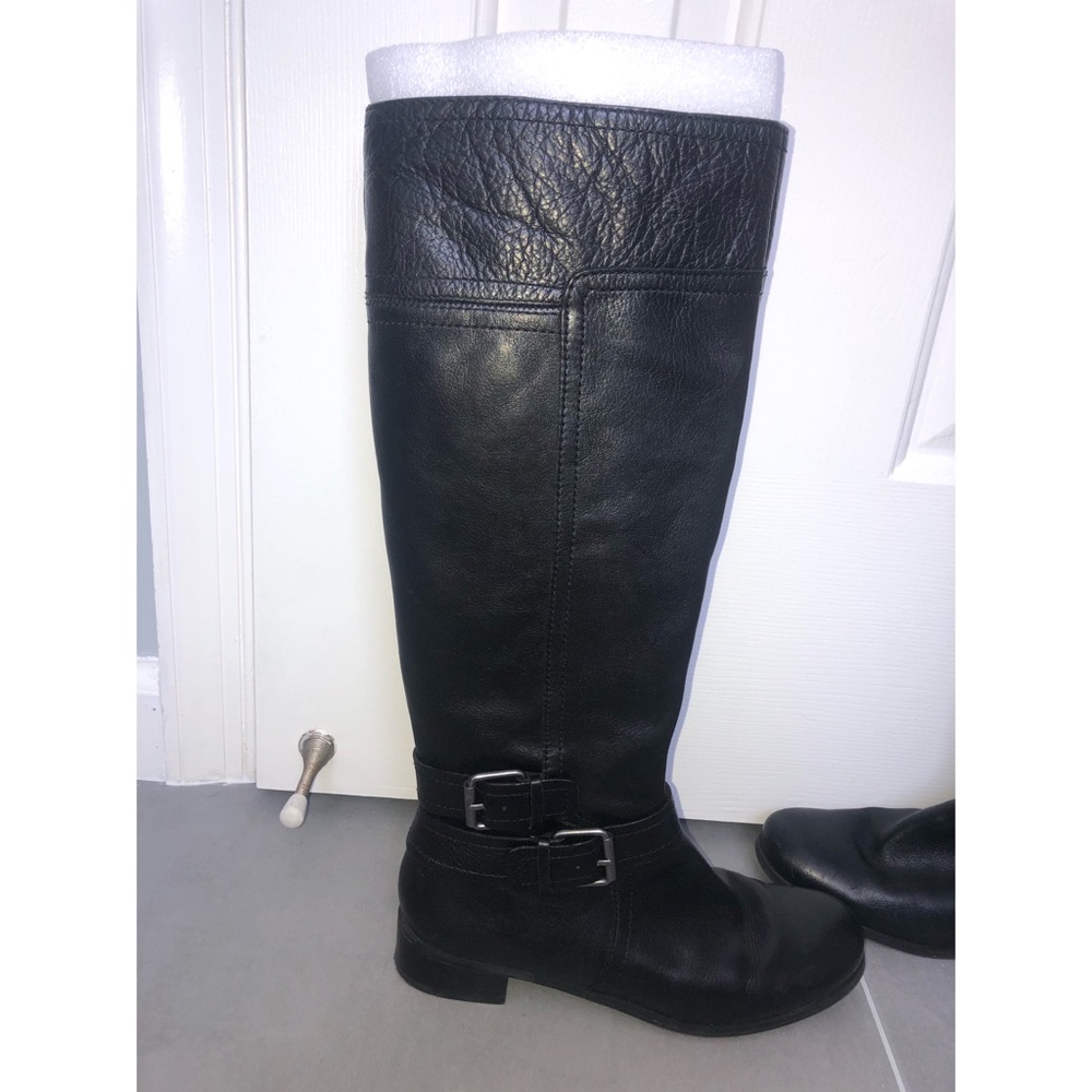Nine West Sassy Franr Round Toe Leather Boots